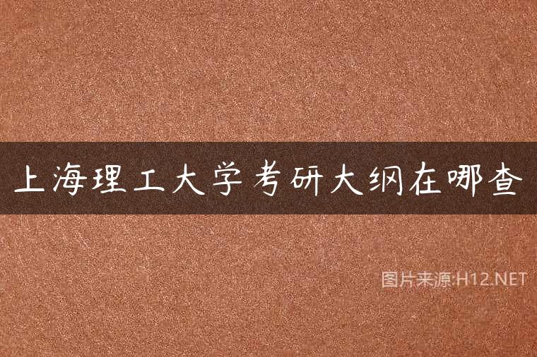 上海理工大学考研大纲在哪查