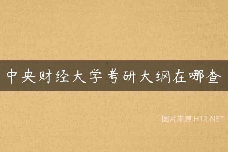 中央财经大学考研大纲在哪查