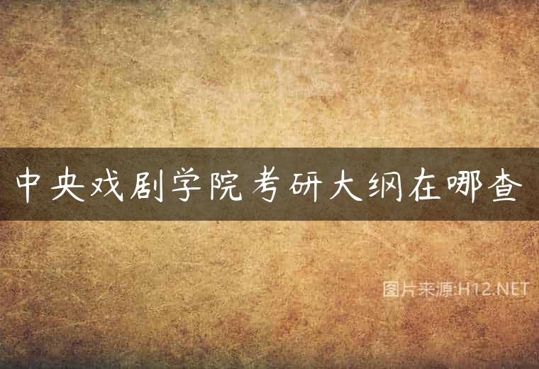 中央戏剧学院考研大纲在哪查