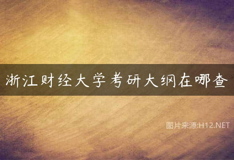 浙江财经大学考研大纲在哪查