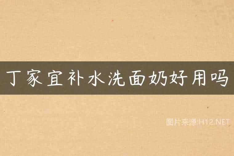 丁家宜补水洗面奶好用吗