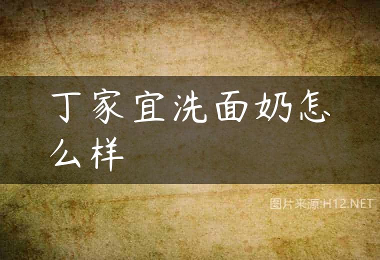 丁家宜洗面奶怎么样