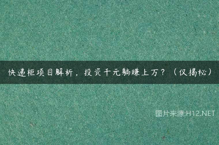 快递柜项目解析，投资千元躺赚上万？（仅揭秘）