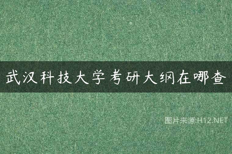 武汉科技大学考研大纲在哪查