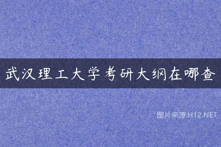 武汉理工大学考研大纲在哪查