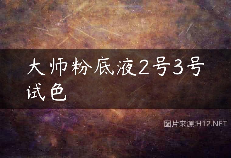 大师粉底液2号3号试色