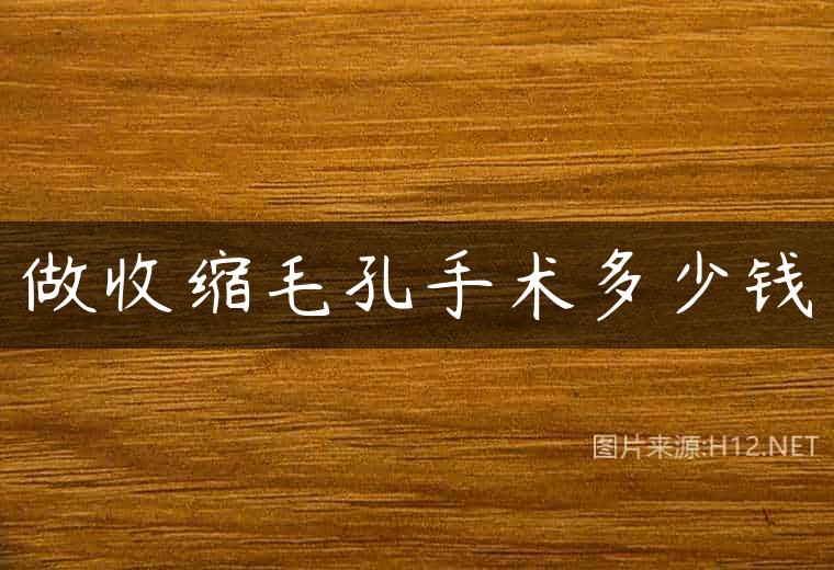 做收缩毛孔手术多少钱