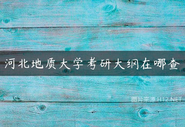 河北地质大学考研大纲在哪查