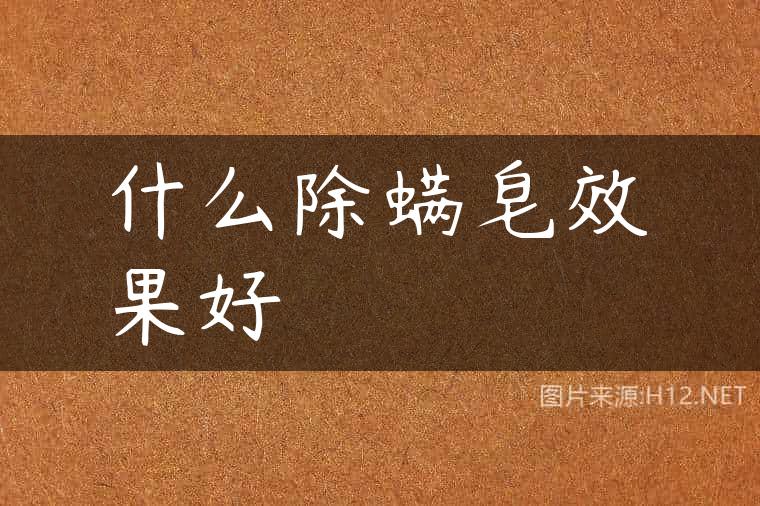 什么除螨皂效果好