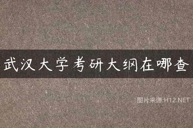 武汉大学考研大纲在哪查
