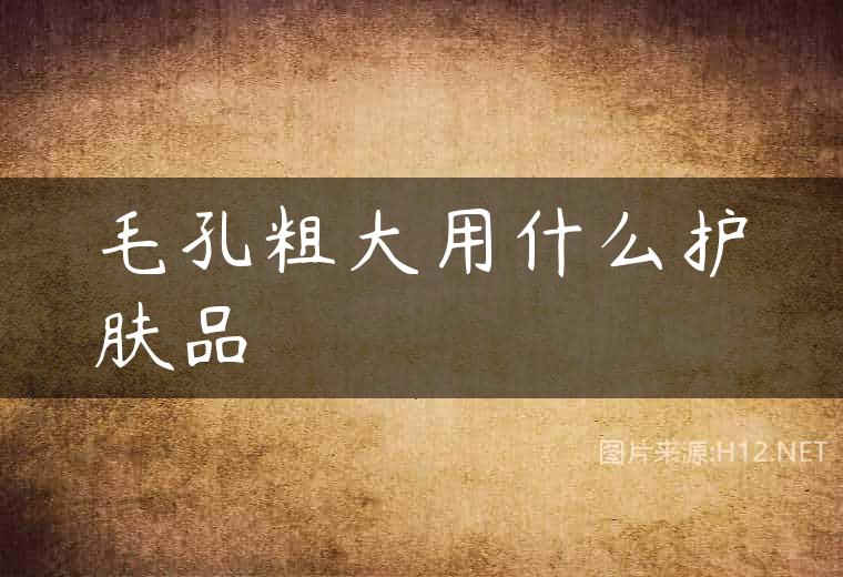 毛孔粗大用什么护肤品