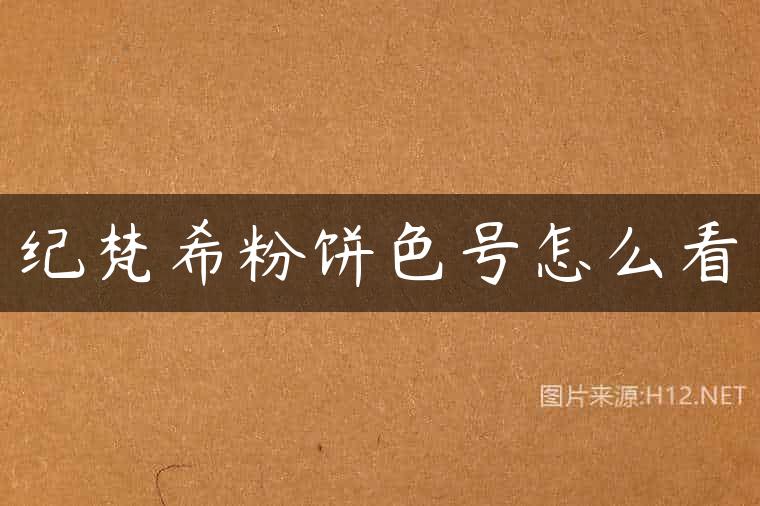 纪梵希粉饼色号怎么看