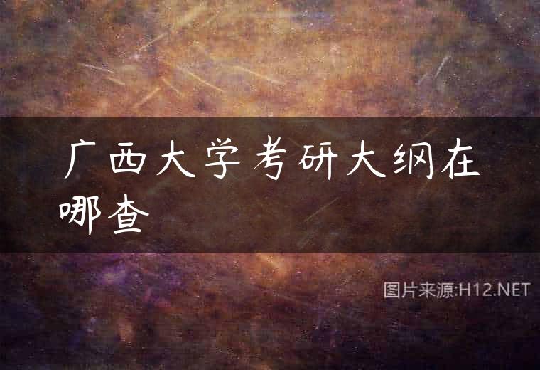 广西大学考研大纲在哪查