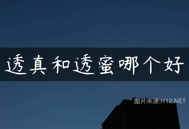 透真和透蜜哪个好