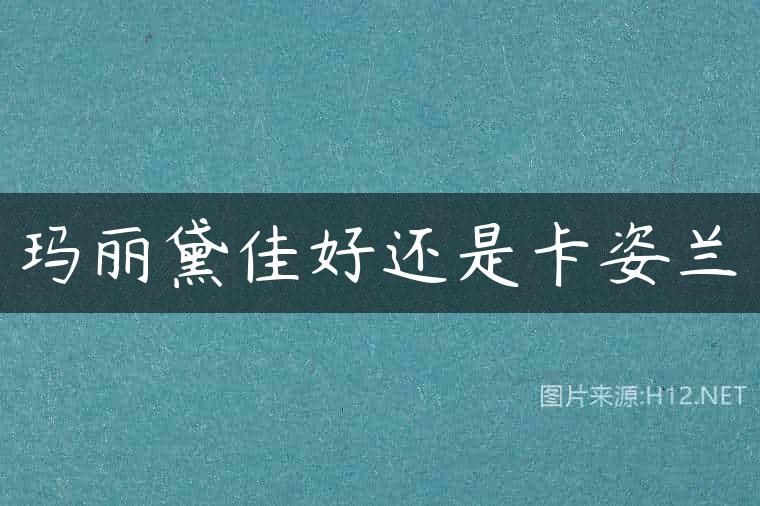 玛丽黛佳好还是卡姿兰