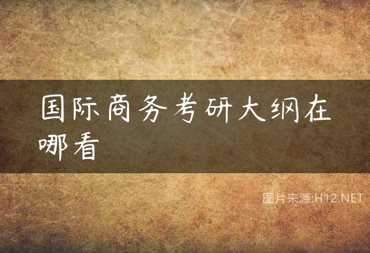 国际商务考研大纲在哪看