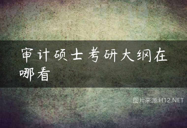 审计硕士考研大纲在哪看