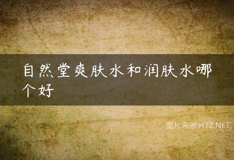 自然堂爽肤水和润肤水哪个好