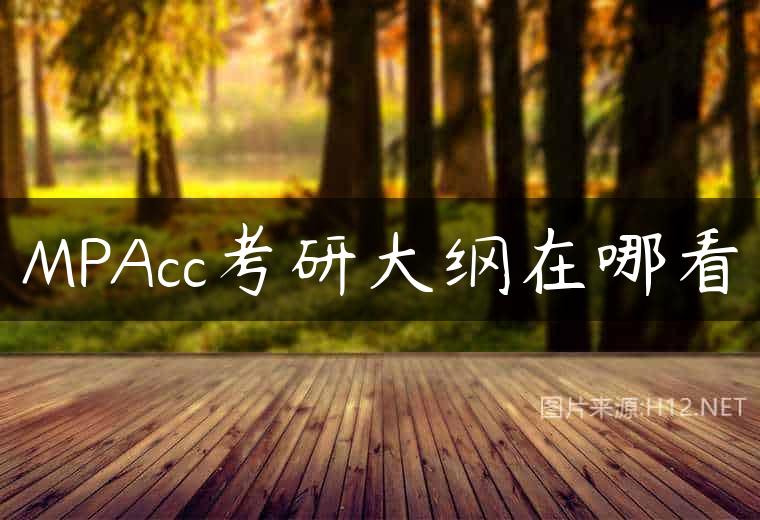 MPAcc考研大纲在哪看