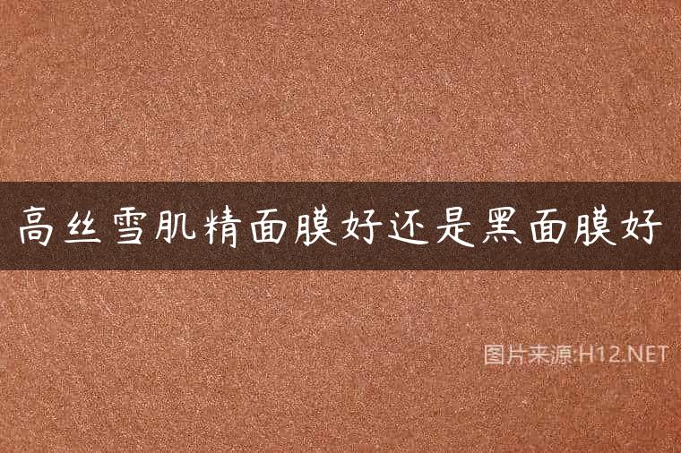 高丝雪肌精面膜好还是黑面膜好