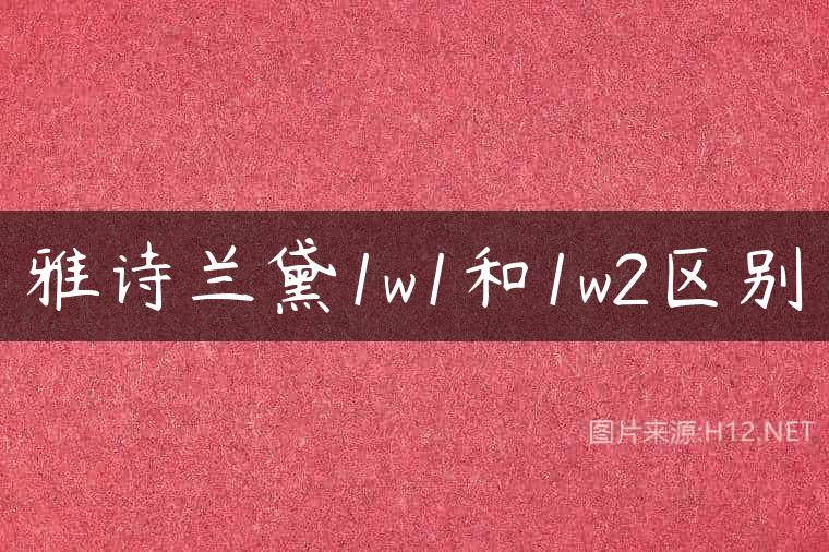 雅诗兰黛1w1和1w2区别
