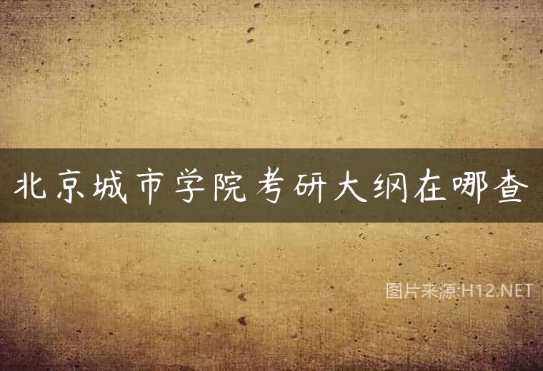 北京城市学院考研大纲在哪查