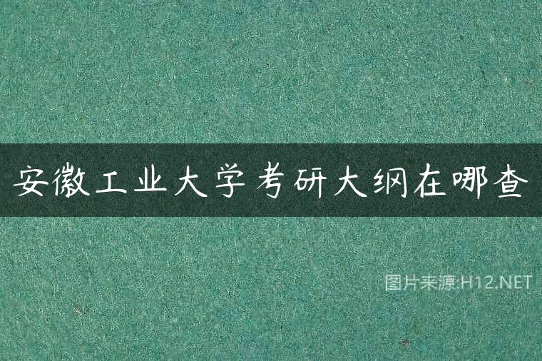 安徽工业大学考研大纲在哪查