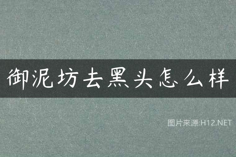 御泥坊去黑头怎么样