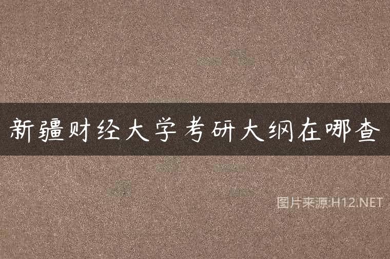 新疆财经大学考研大纲在哪查