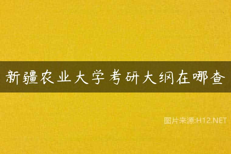 新疆农业大学考研大纲在哪查