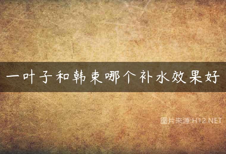 一叶子和韩束哪个补水效果好