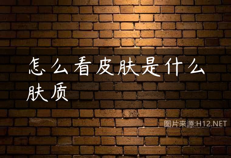 怎么看皮肤是什么肤质