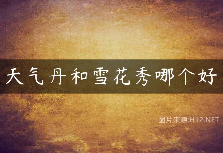 天气丹和雪花秀哪个好