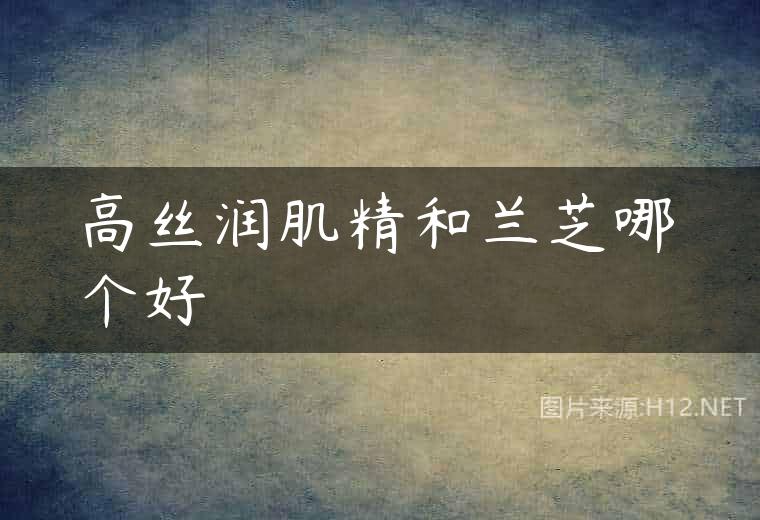 高丝润肌精和兰芝哪个好