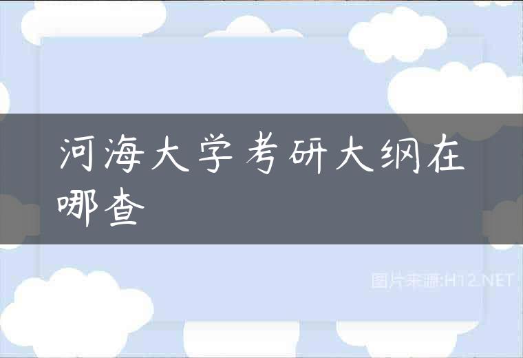 河海大学考研大纲在哪查