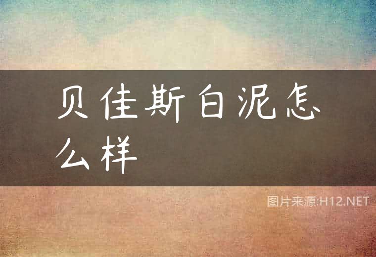贝佳斯白泥怎么样