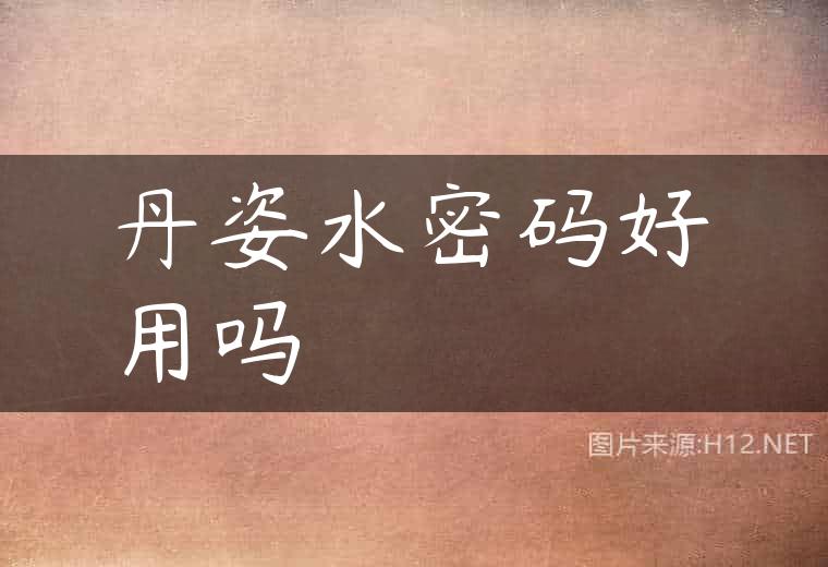 丹姿水密码好用吗