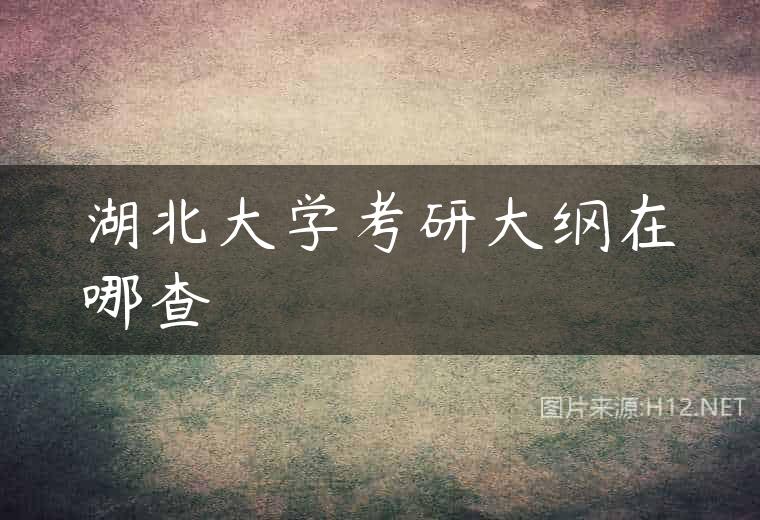 湖北大学考研大纲在哪查