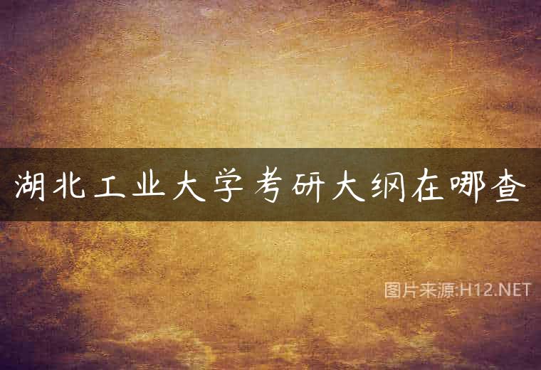 湖北工业大学考研大纲在哪查