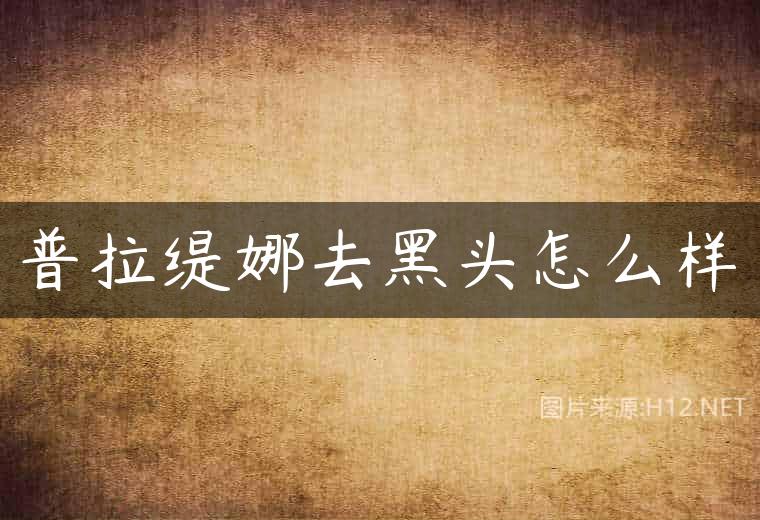 普拉缇娜去黑头怎么样