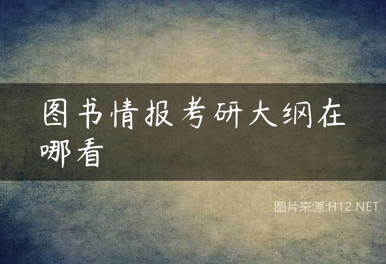 图书情报考研大纲在哪看