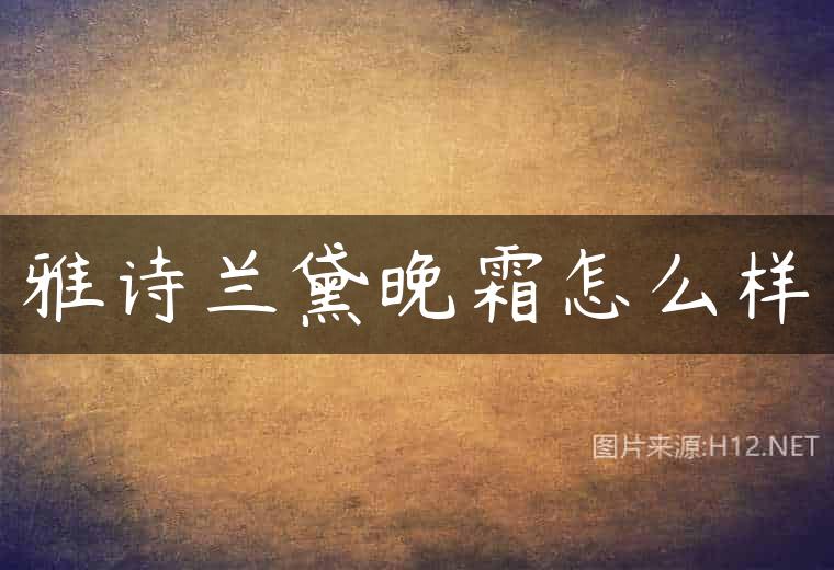 雅诗兰黛晚霜怎么样