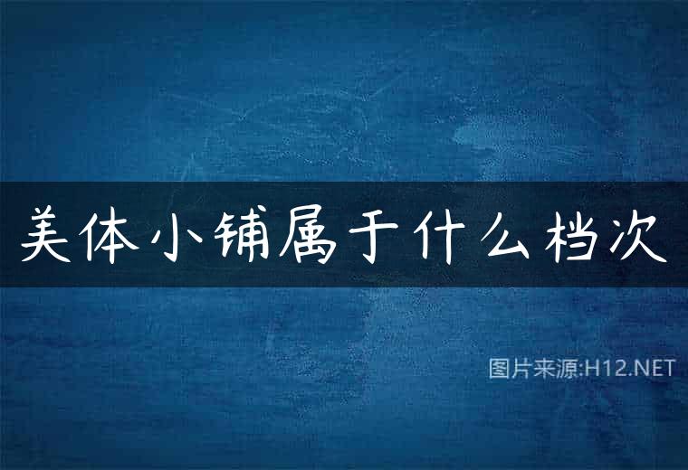 美体小铺属于什么档次