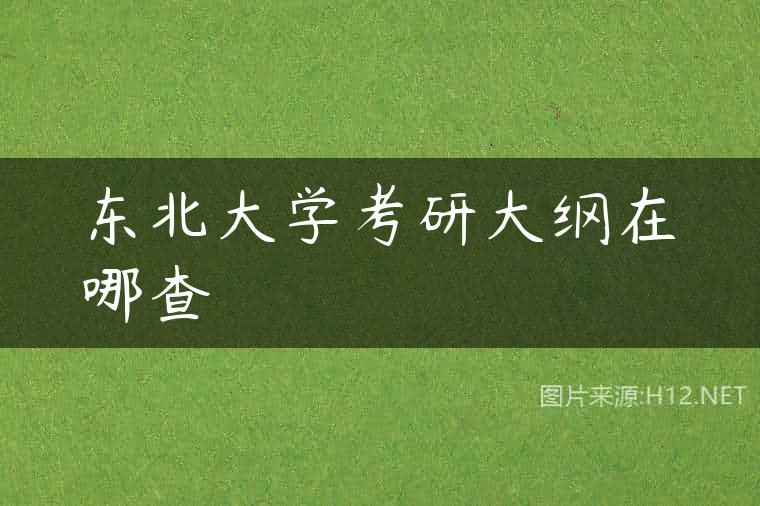 东北大学考研大纲在哪查
