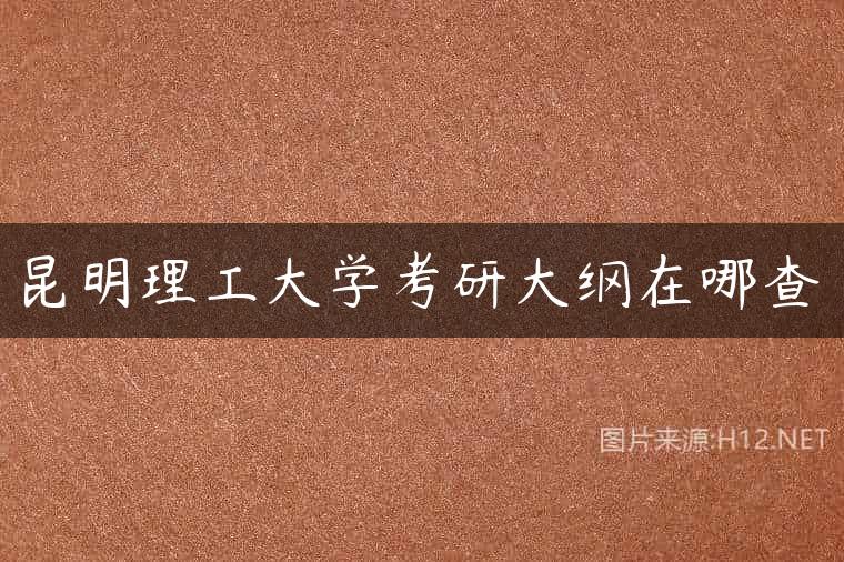 昆明理工大学考研大纲在哪查