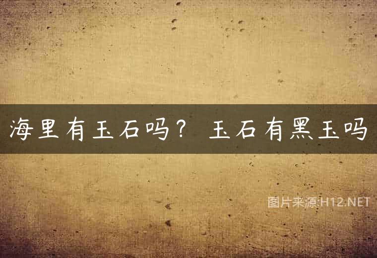 海里有玉石吗？ 玉石有黑玉吗