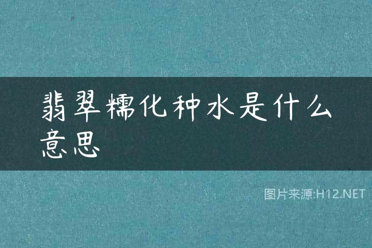 翡翠糯化种水是什么意思