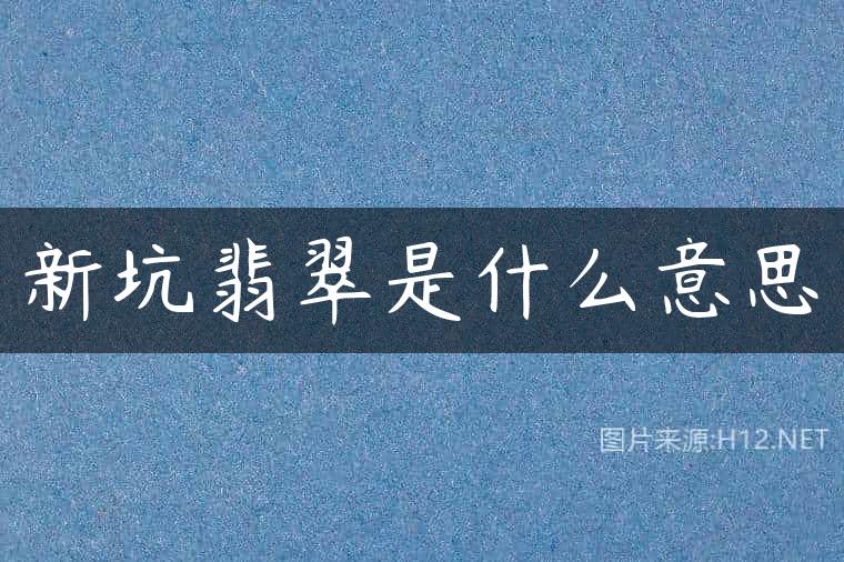 新坑翡翠是什么意思