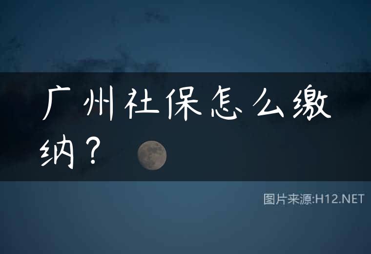 广州社保怎么缴纳？