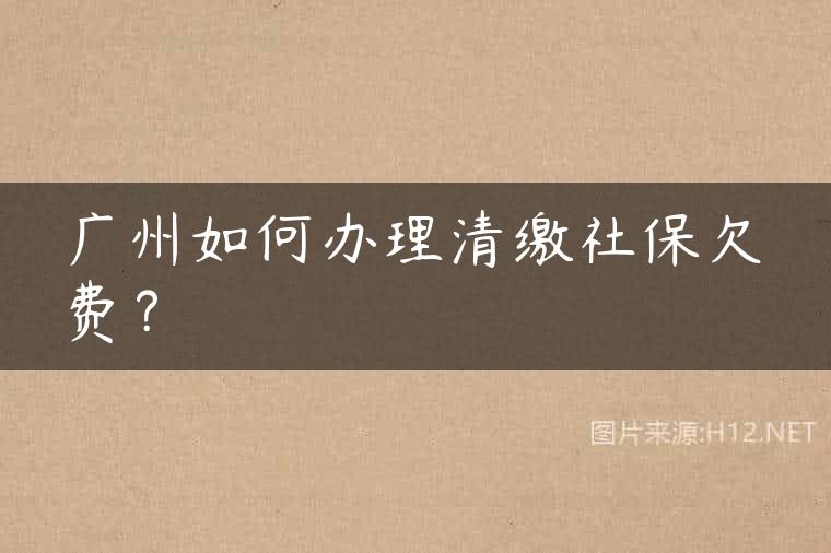 广州如何办理清缴社保欠费？
